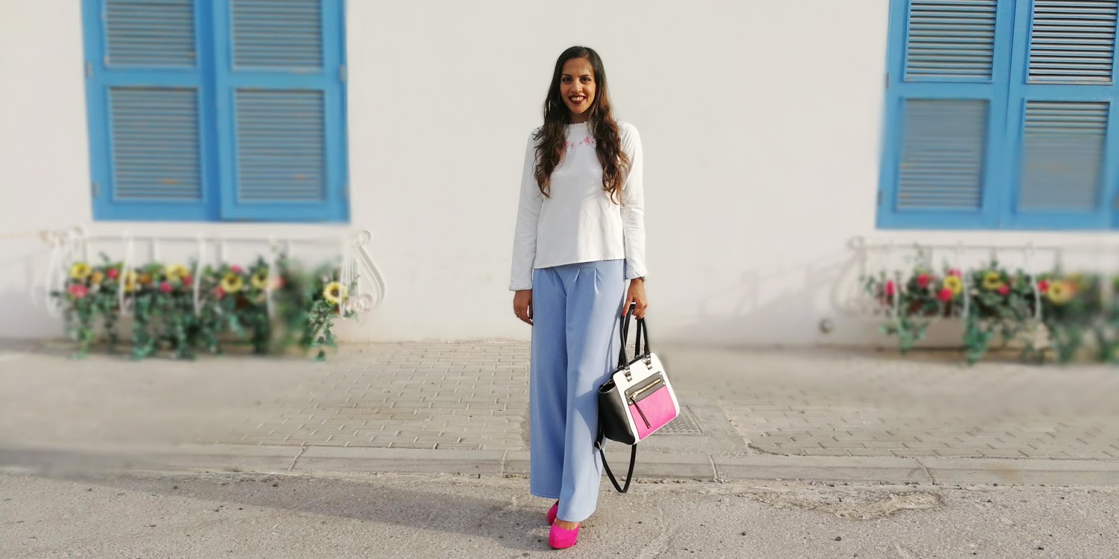 Pink and 2025 baby blue outfit